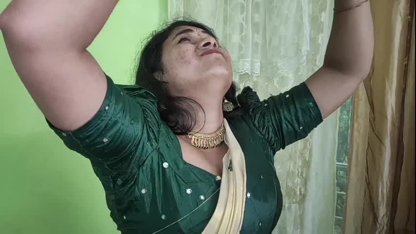 Kerala half saree BDSM hand tied on ceiling and blindfolded boobs suck of Vaishnavy by Sharun Raj, Hands tied and blindf