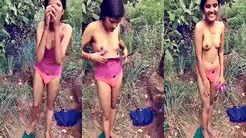 Tamil Cute Girl Topless Show For Lover Outdoors