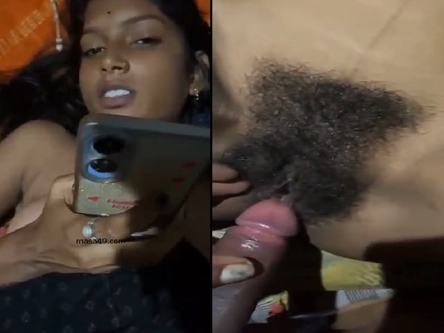 Shy girlfriend hairy pussy sex video with lover