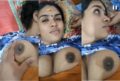 Squeezing a Tamil milf’s milky boobs