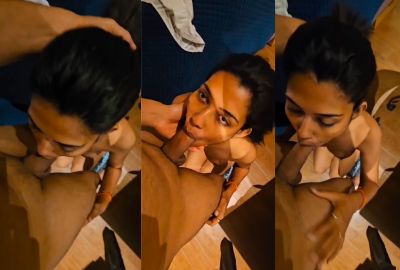 Wild guy records his sexy GF’s blowjob MMS sucking his dick