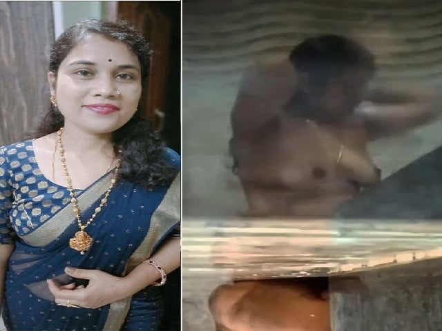 Cute mom shower bath video taken by horny son